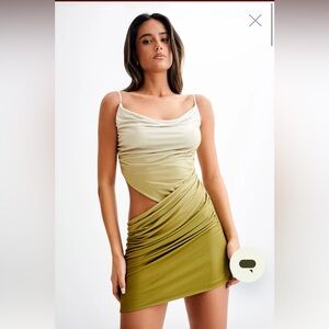 Meshki Nellie Cowl Draped Slinky Mini Dress